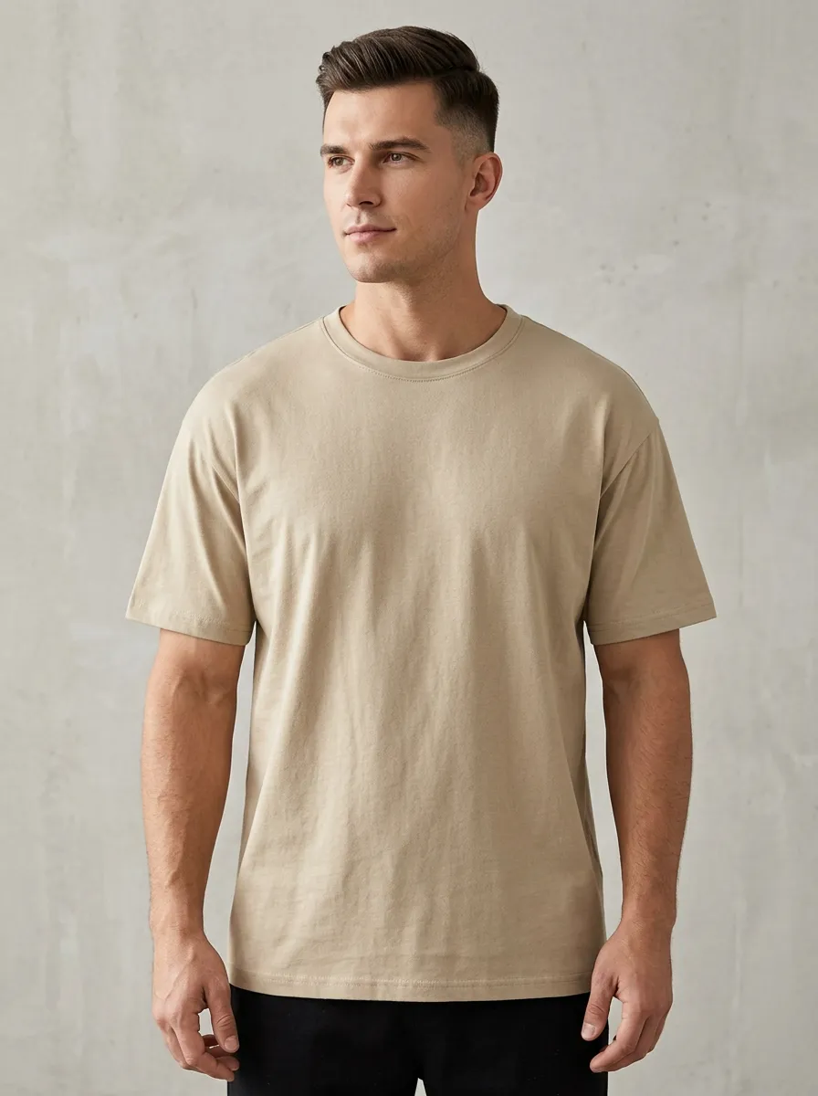 Effortless Minimalist Men's Cotton Crew Neck T-Shirt