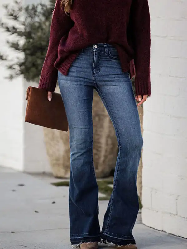 Flare Leg Stretch Denim Jeans