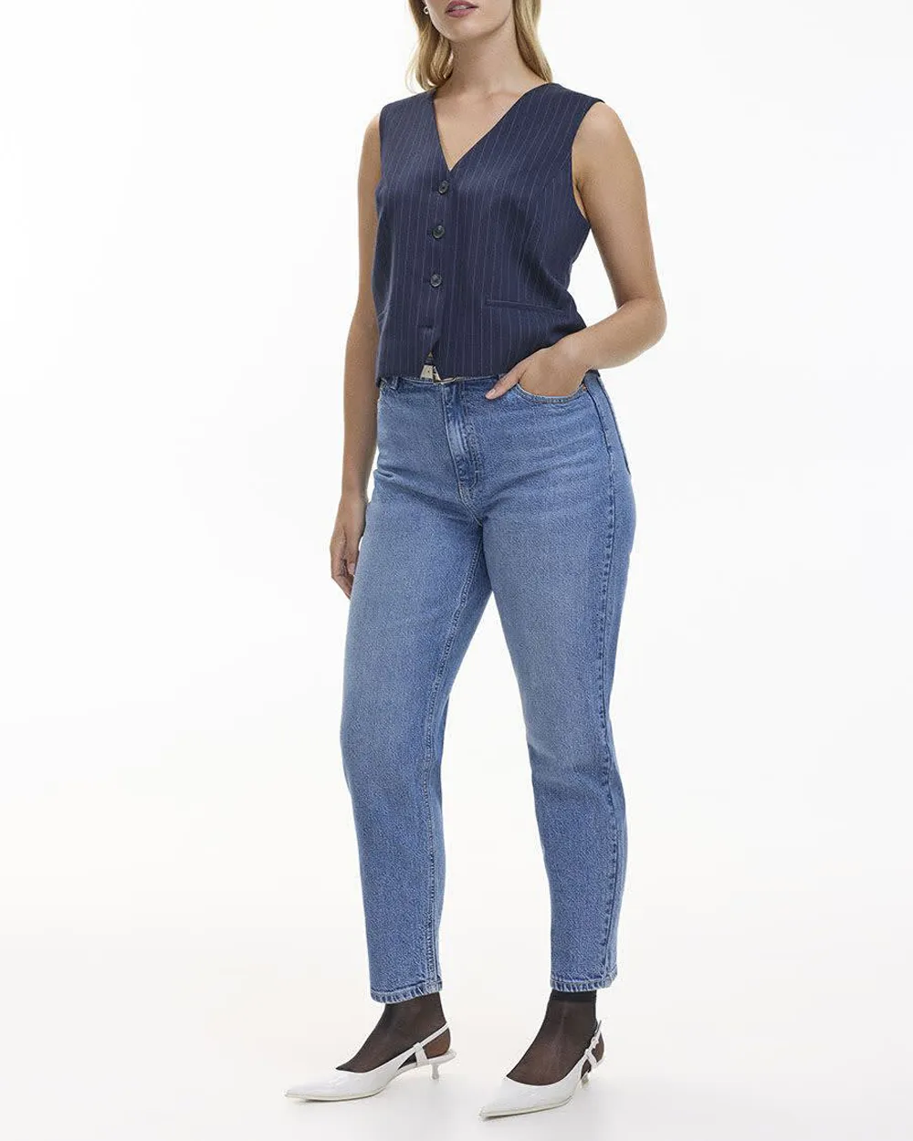 Tapered-Leg High-Rise Jean 