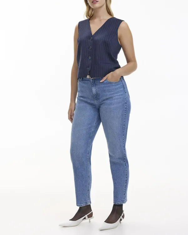 Tapered-Leg High-Rise Jean 