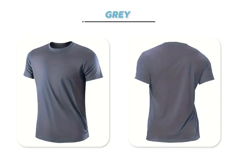 Pack Men’s Highly Elastic Moisture-Wicking T-shirt Soft – Quick-Drying – Breathable Sports Solid Color Short-Sleeved Round Neck Running Fitness Lightweight Top