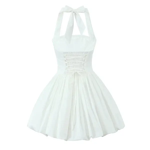Halter Puff Short Skirt