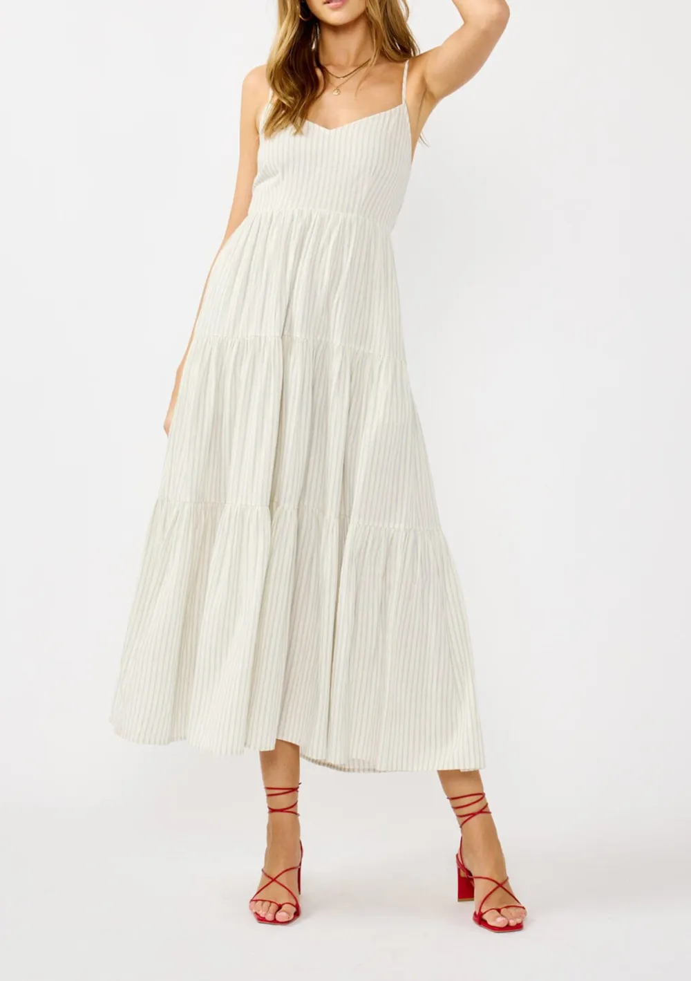 Tiered Striped Cami Dress