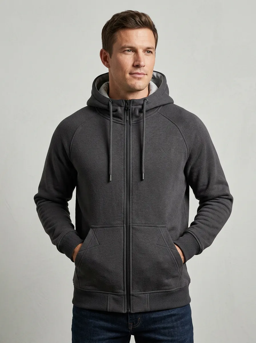 Modern Embroidered Mountain Graphic Finish Men's Sport Jacket