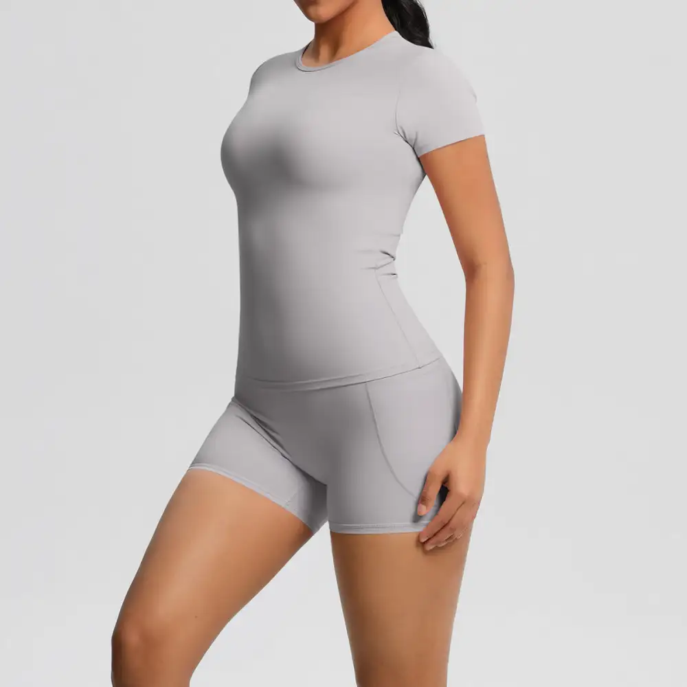 Brushed Short-Sleeve Top, Trousers and Shorts Active Set
