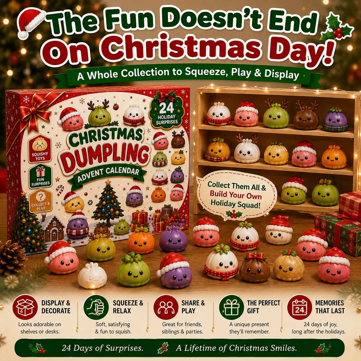 Mini Christmas squishies for collecting and displaying