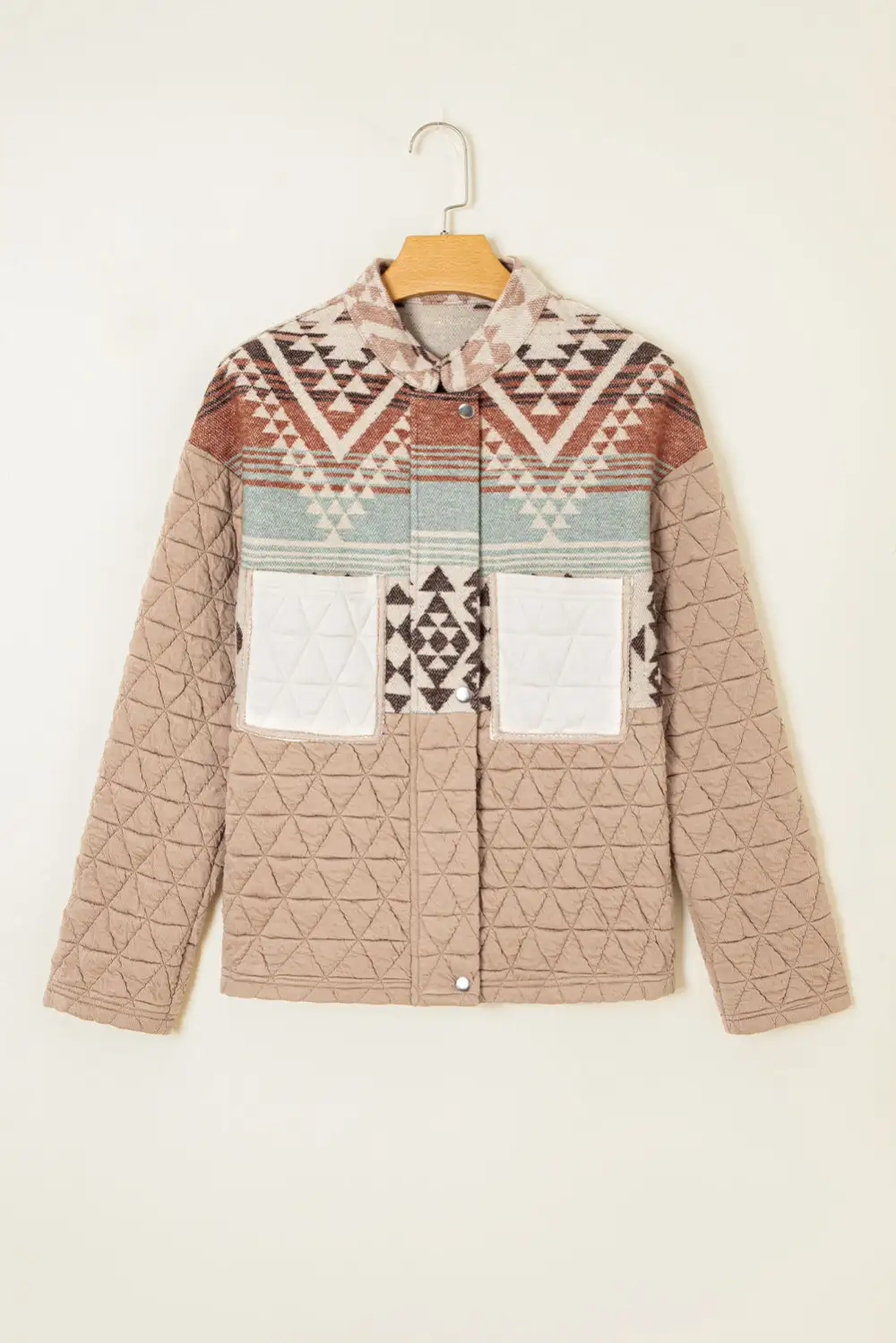 Geometric Pattern Quilted Jacket