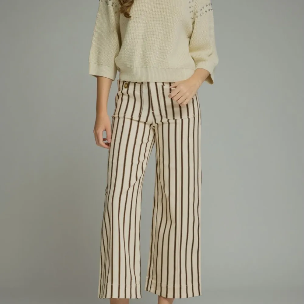 Stripe Cropped Pants