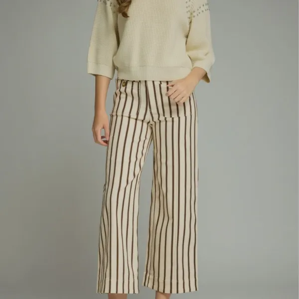 Stripe Cropped Pants