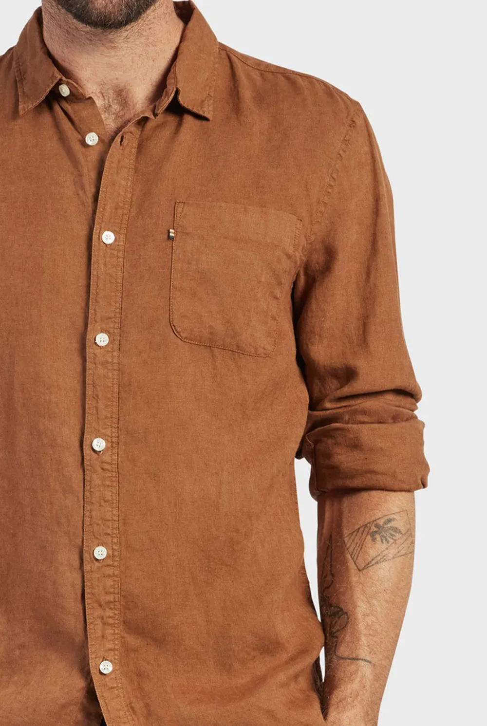 Hampton Linen Shirt-Ash grey