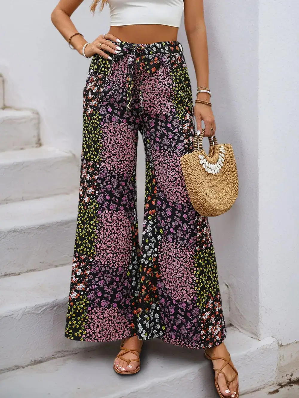 Casual High Waist Wide Leg Pants