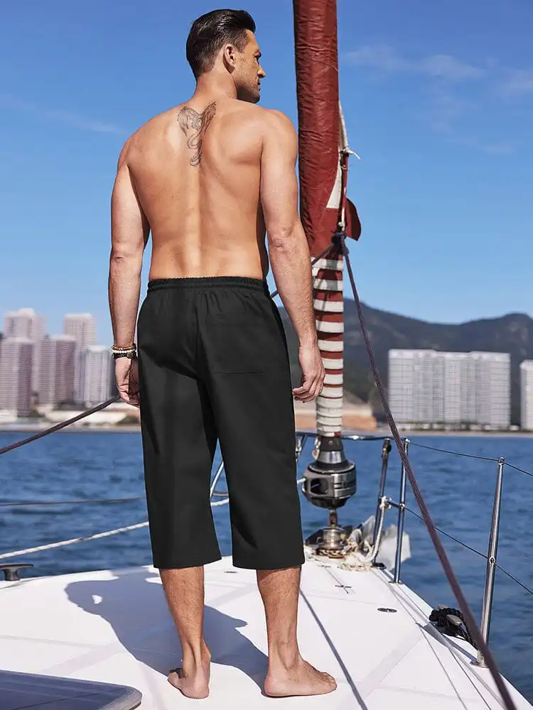 Casual Linen Beach Yoga Shorts