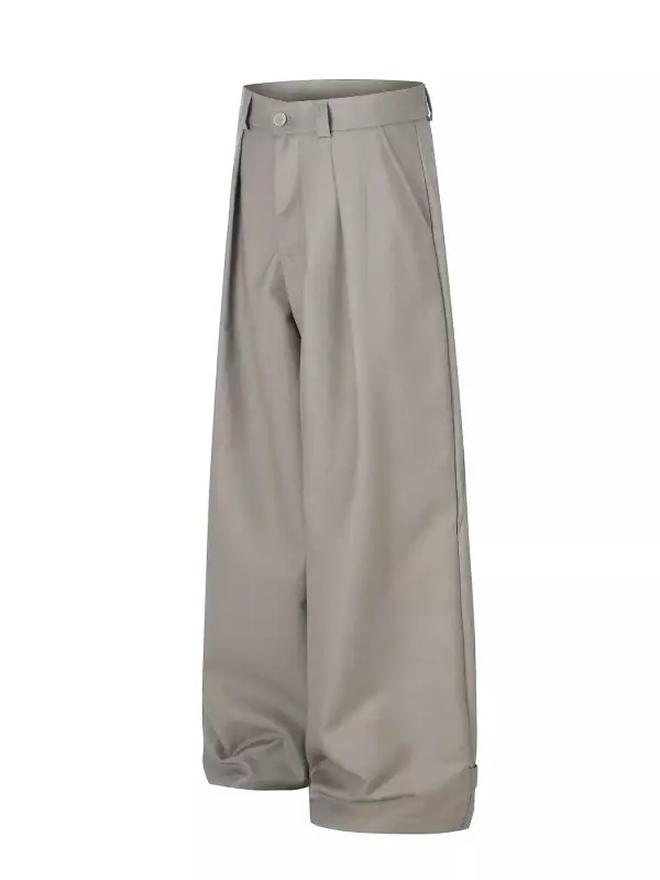 Men's Wide Leg Pleated Casual Pants