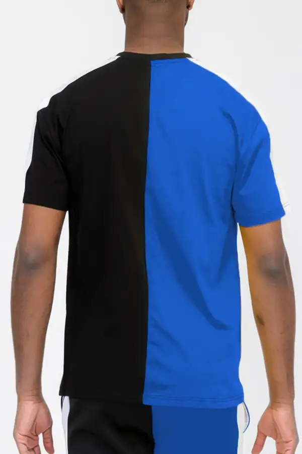 Two Tone Color Block Short Sleeve T-Shirt