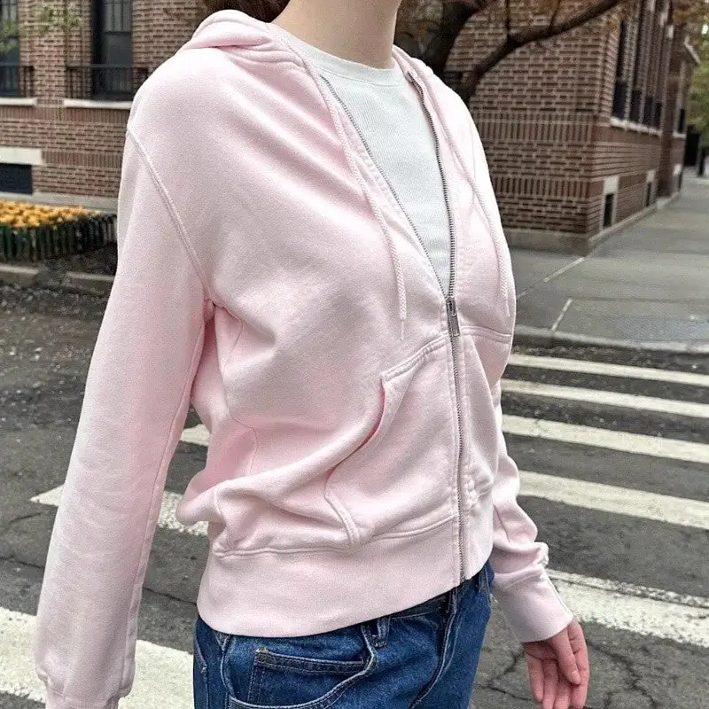 Hooded Zip-Front Zip-Up Hoodie