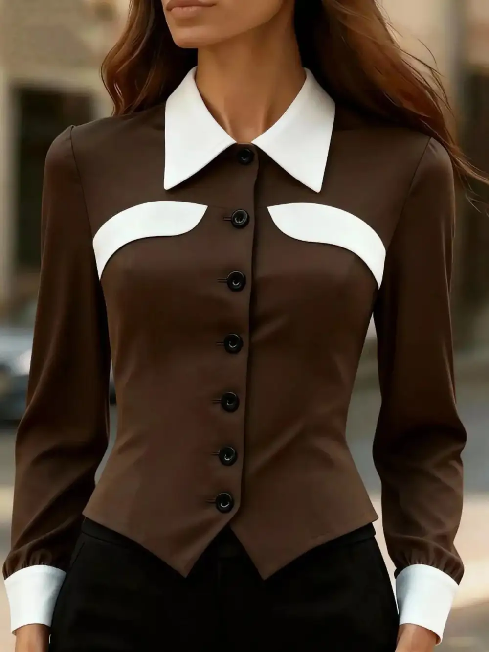 Contrast Button Down Shirt