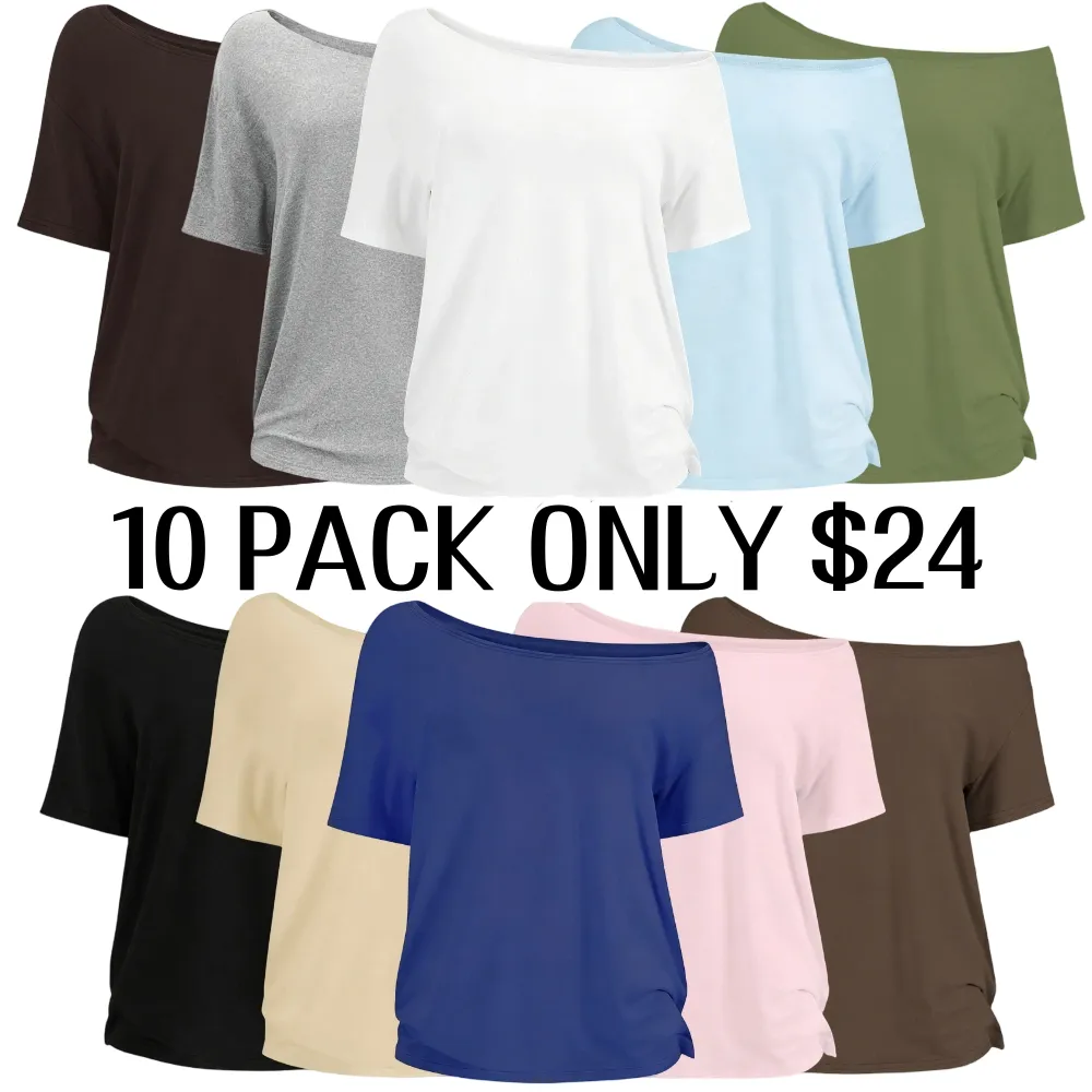 Women's Solid-Color Versatile Short-Sleeve Top