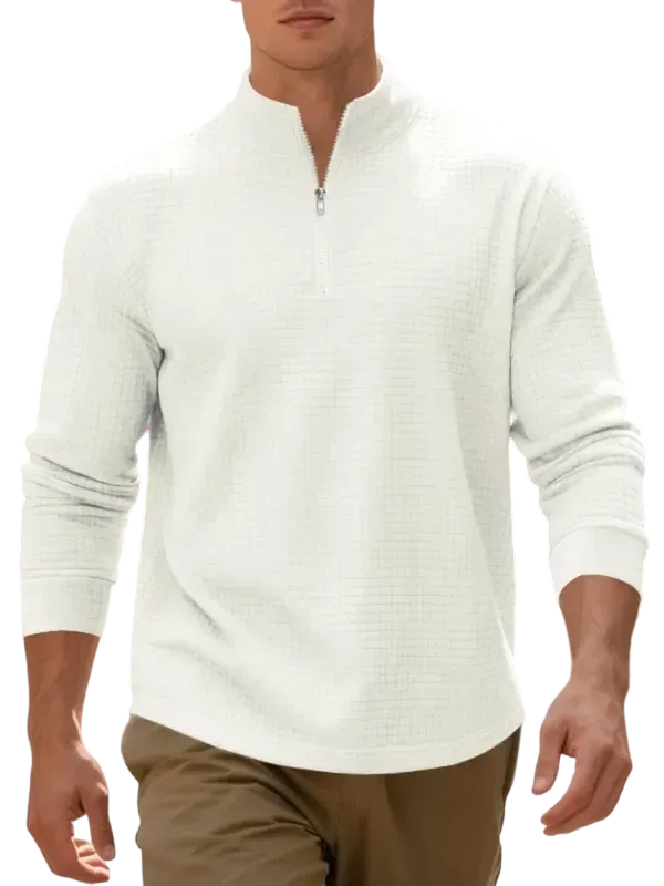 Men's regular fit solid color half-zip sweatshirt
