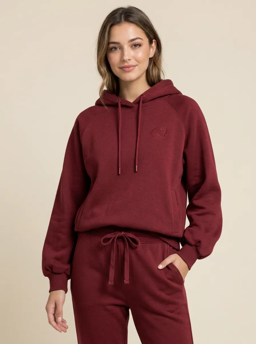 Women's Sage Green Relaxed Fit Drawstring Hood Solid Hoodie & Jogger Pants Set