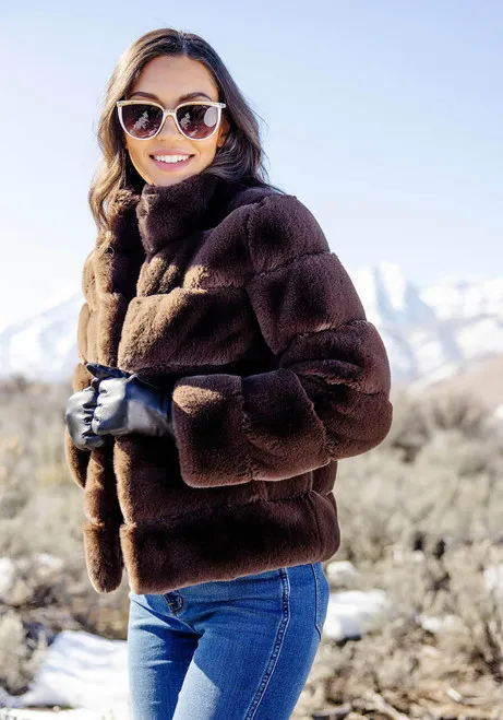 Chocolate Faux Fur Posh Jacket