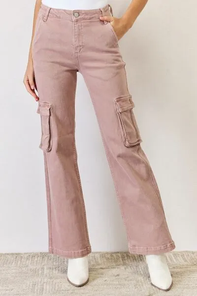 Elastic Waist Polished Denim Jeans
