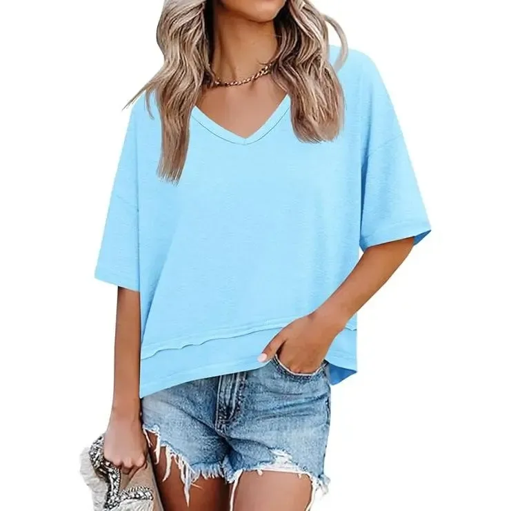 🔥Hot Sale💥-Women's Summer V-Neck T-Shirt🔥16-Pack - All Colors Included