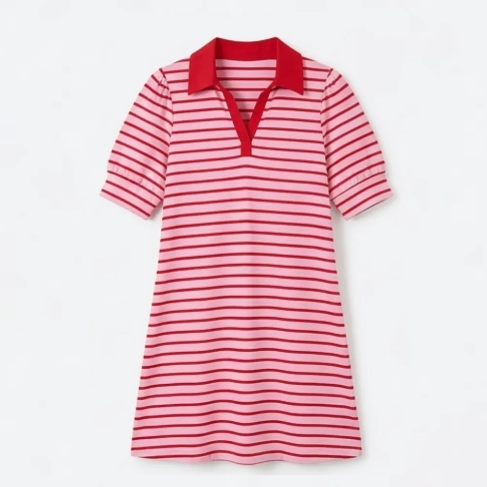 V Neck Striped Flattering Midi Dress