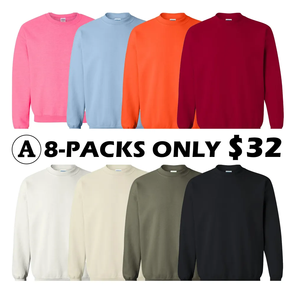 Gildan 18000 Adult Crewneck Sweatshirt, 8oz./yd., 100% cotton