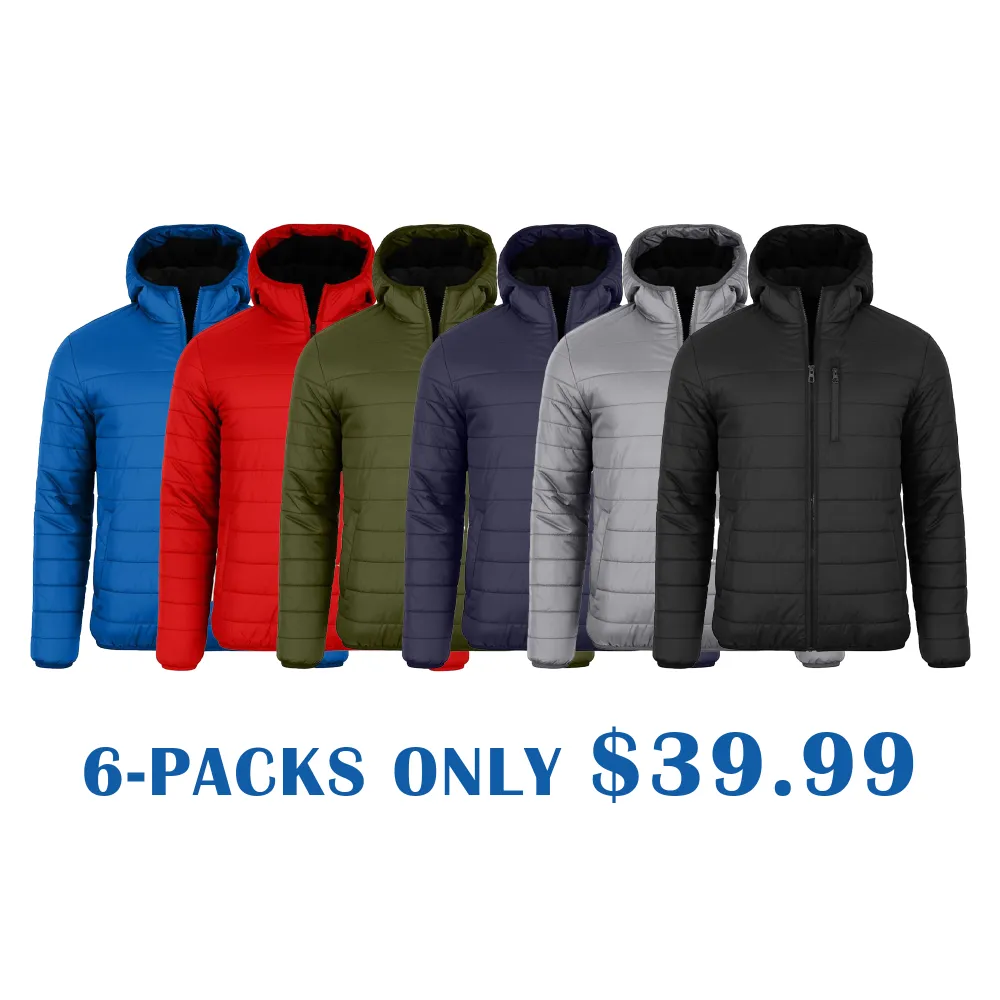 Men’s Sherpa Fleece–Lined Hooded Puffer Jacket – Classic Warm Winter Coat