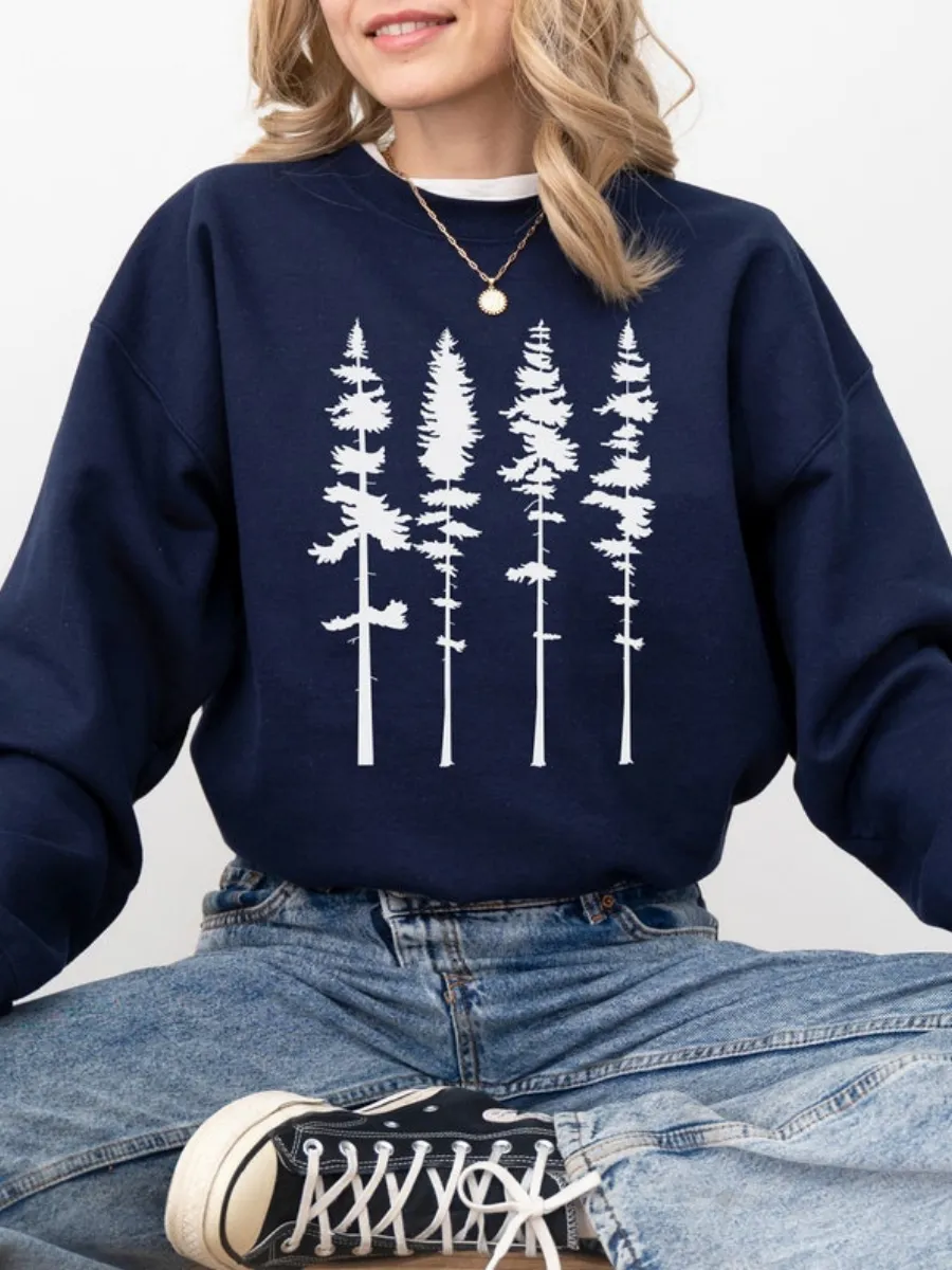 Pine Tree Silhouette Sweatshirt