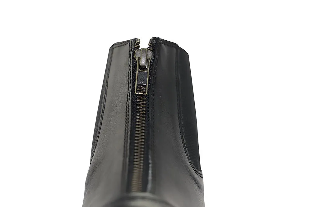 Zip Leather Paddock Boots