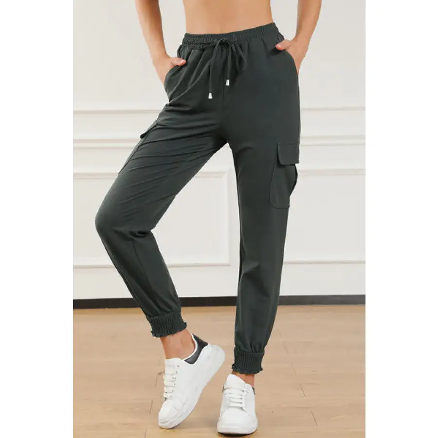 Drawstring High Waist Joggers with Pockets Apparel
