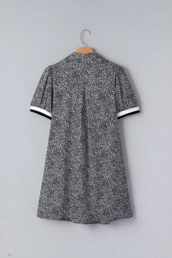 Striped Animal Print Pocketed Dress Casual
