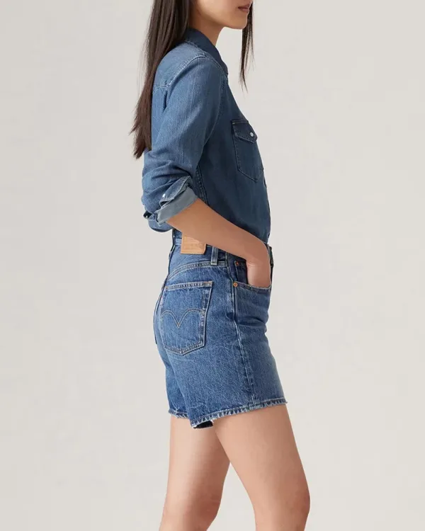 Denim Mid Thigh Shorts