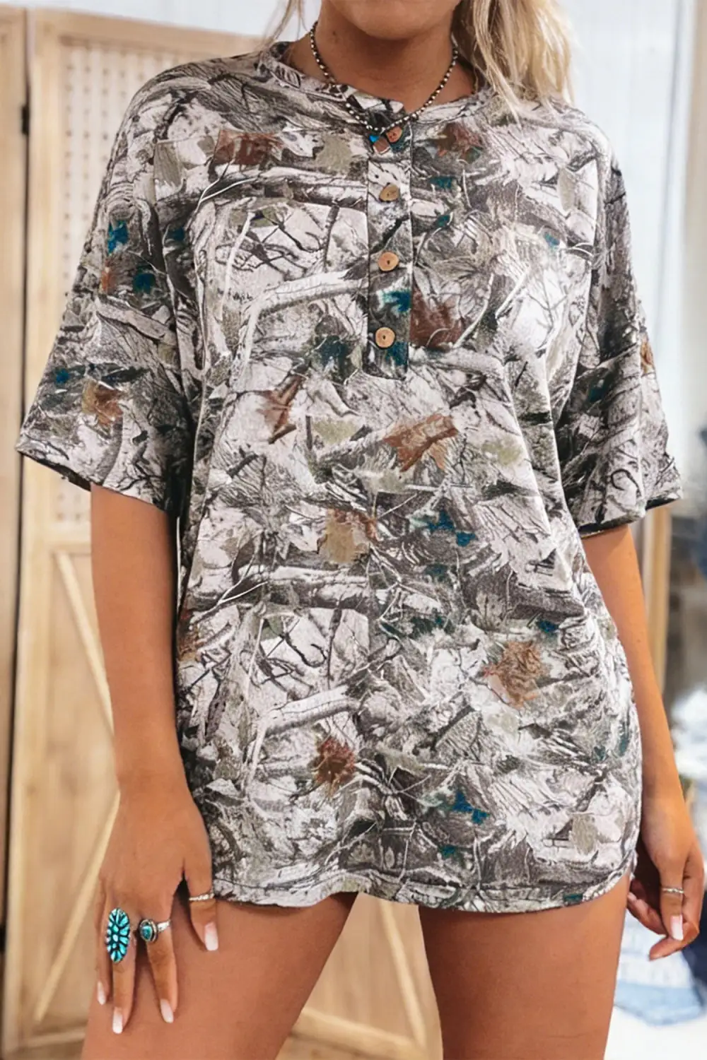 Airy Camo Knit Tee