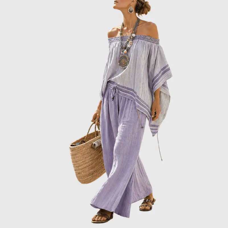 Women's Relaxed Fit Off-Shoulder Co-Ord Set