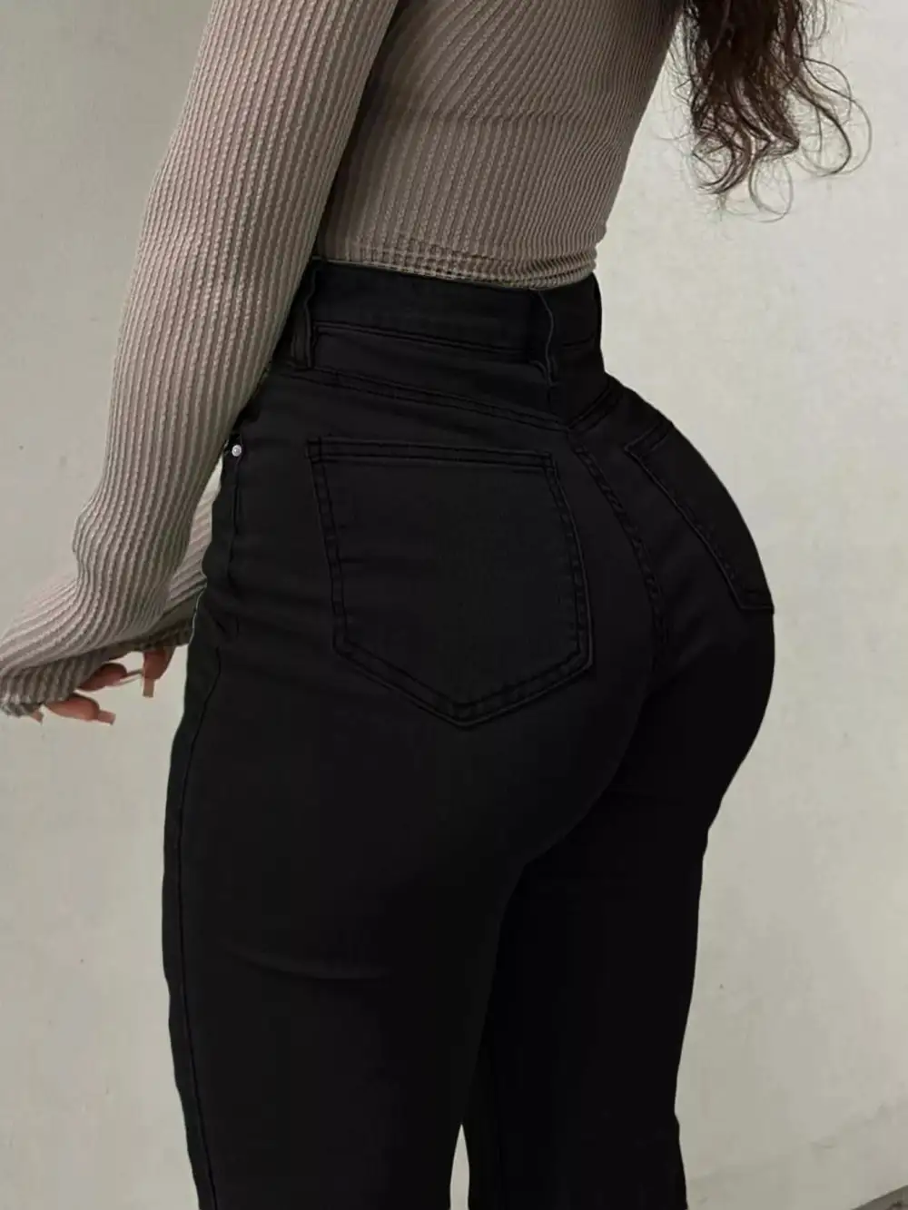 Polished High Waist Flare Leg Denim Jeans