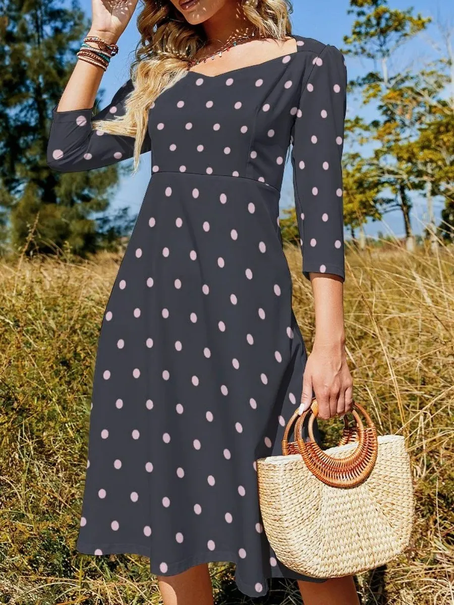 Elegant Polka Dot Dress