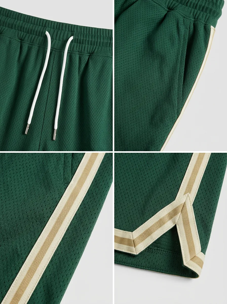 Urban Striped Detail Mesh Detail Detail Men's Basketball Shorts