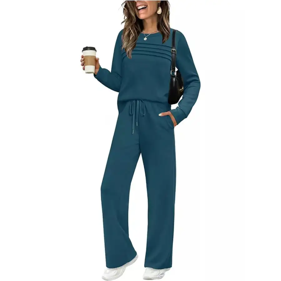 Casual Long Sleeve Top and Pants Set