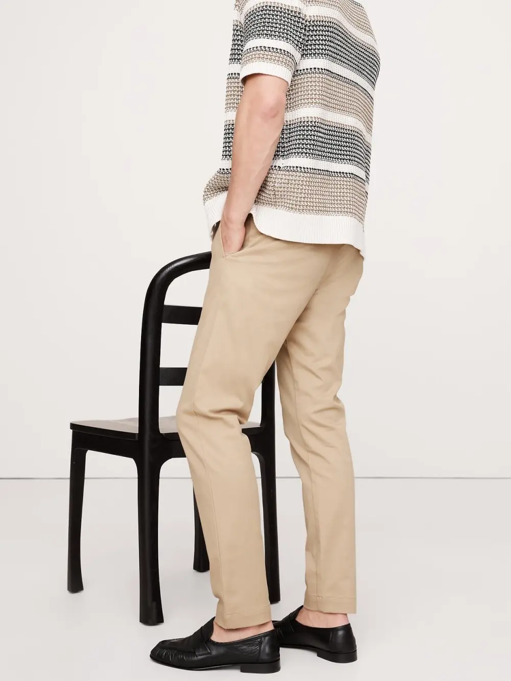 Skin-Friendly Khaki Beige Cotton Stretch Men's Trousers