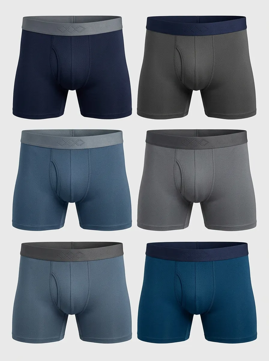 Men's Micro-Textured Geometric 6-Pack Boxer Briefs