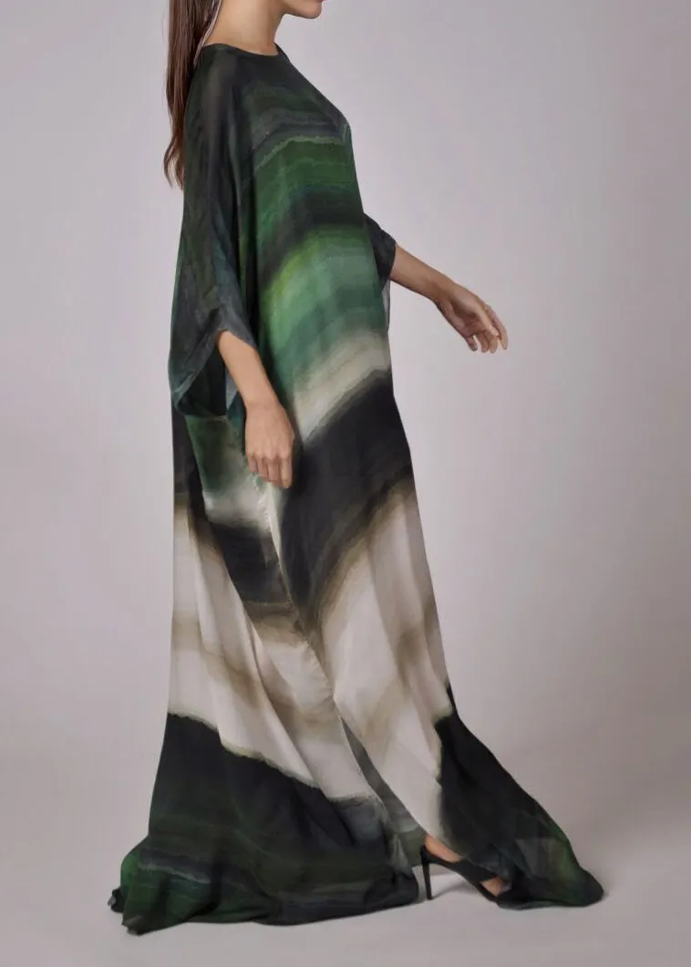 Gradient Print Kaftan Kaftan Maxi Dress