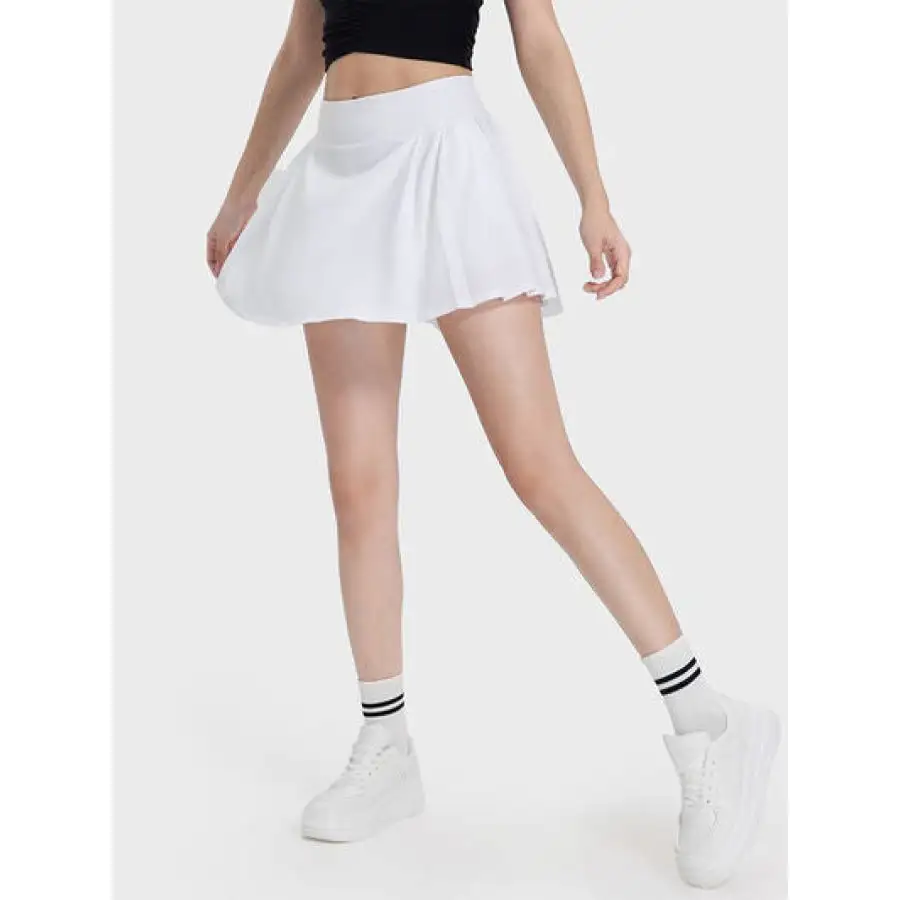 Pleated Detail Mid-rise Waist Active Skirt