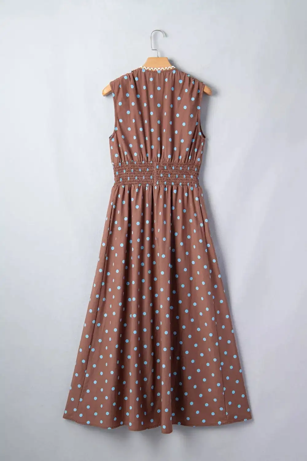 Polka Dot Zip Front Midi Dress
