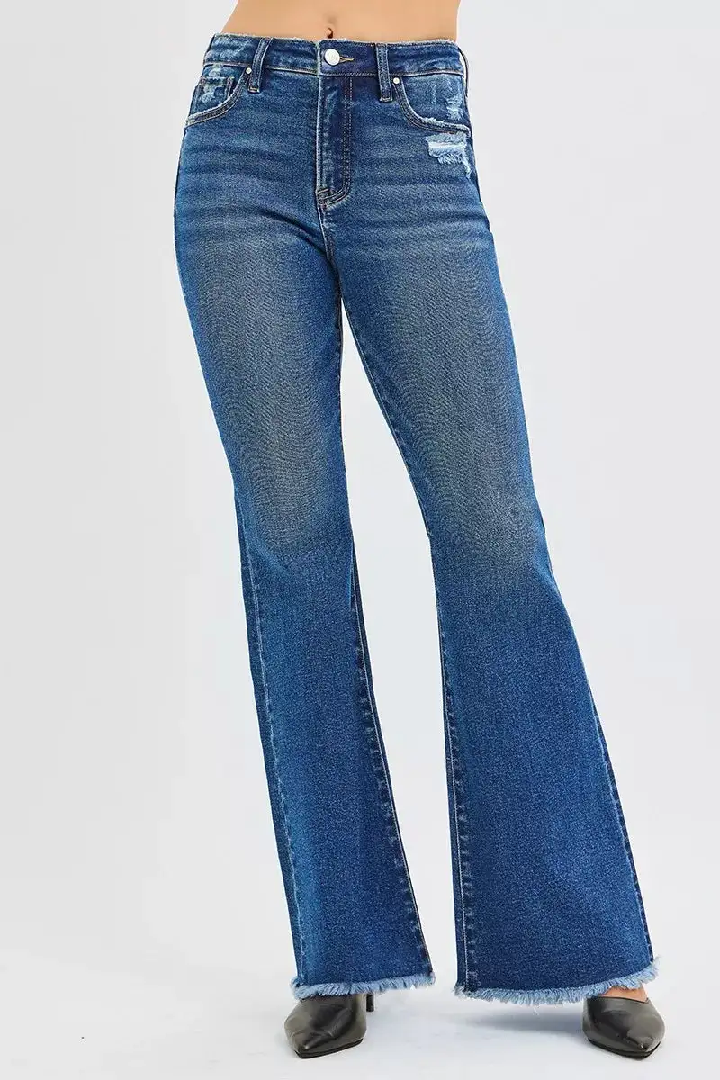Classic High Waist Flare Leg Denim Jeans