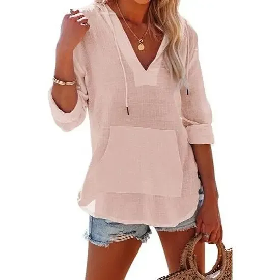 Women's Hooded Beach Cover Up Top