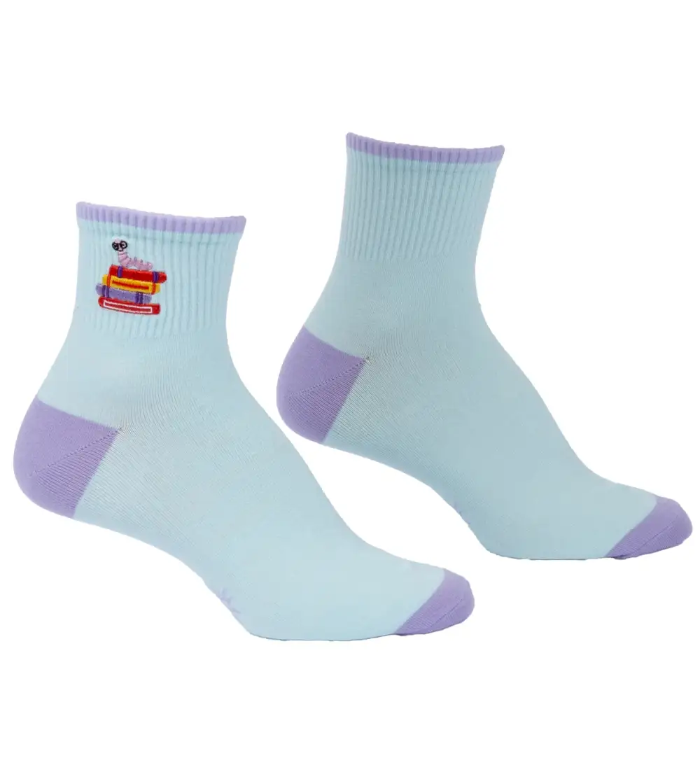 Bookish Quarter-Crew Socks