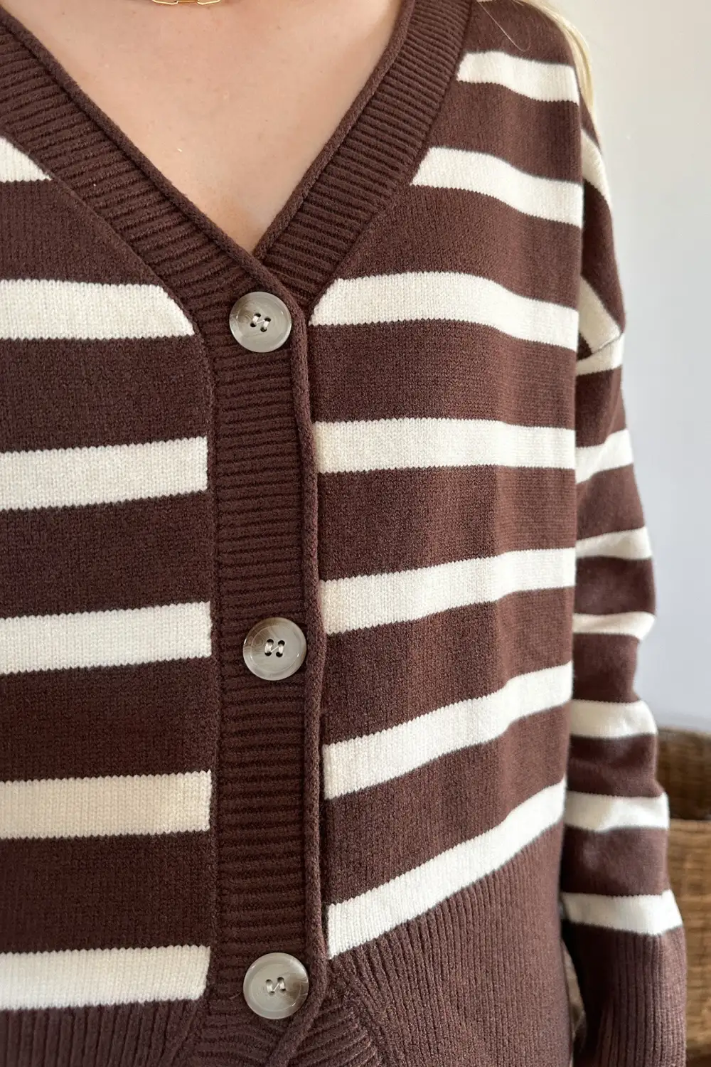 Layered Knit Striped Cardigan