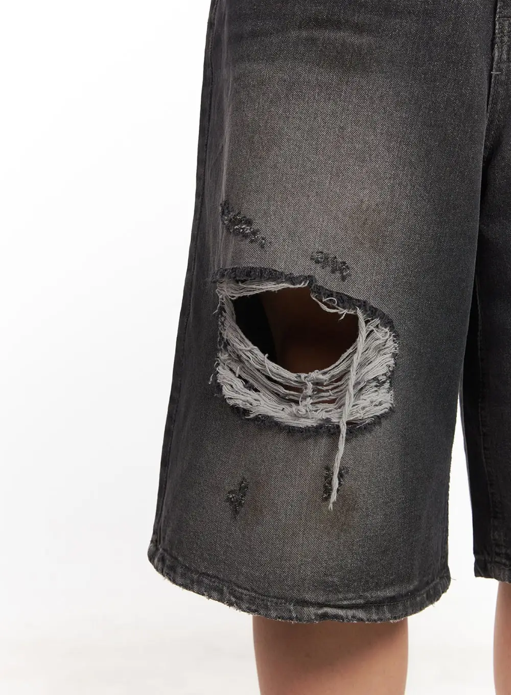 Men's Destroyed Bermuda Denim Shorts